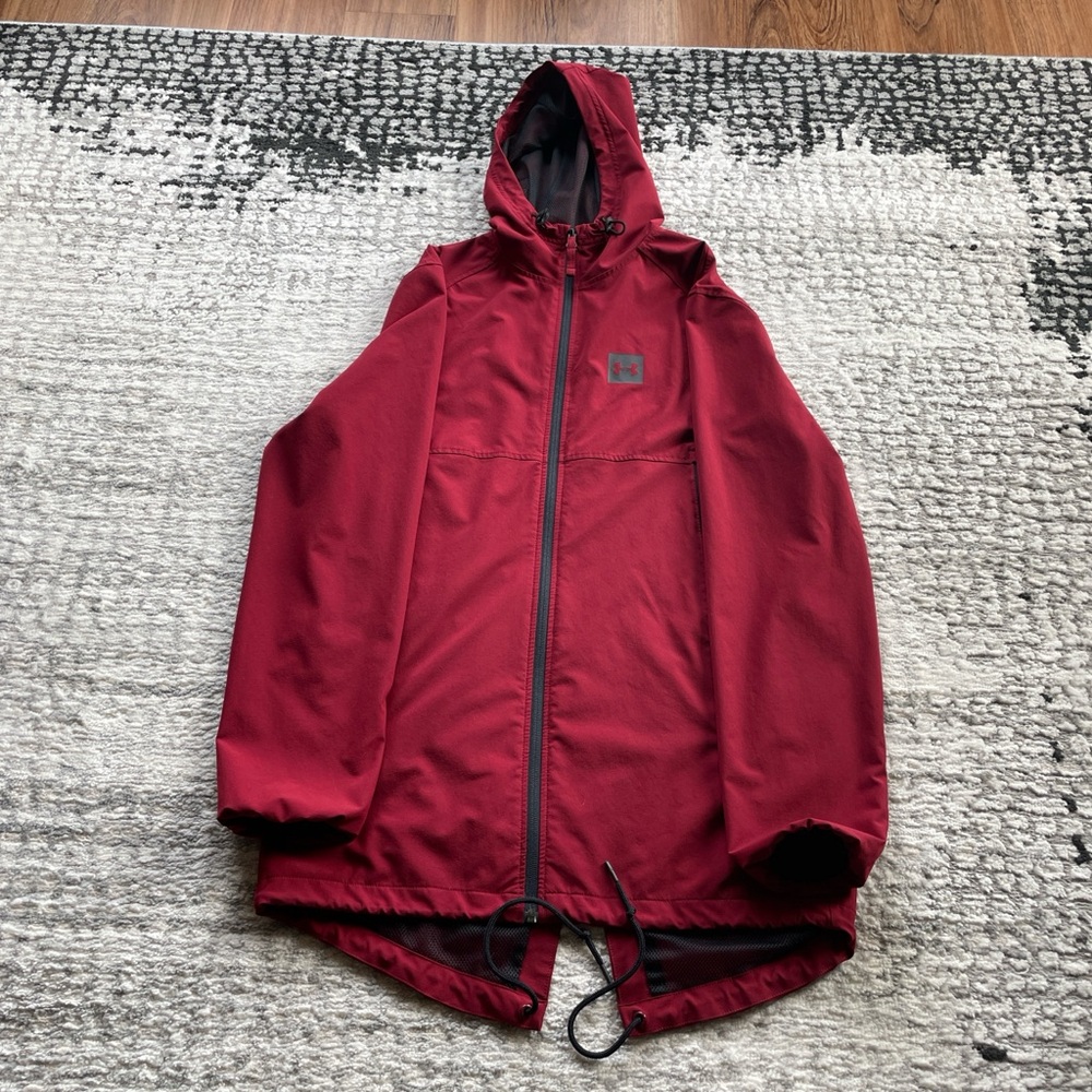Under Armour Men's Dark Red Hooded Windbreaker Jacket